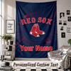 Wall Hanging Tapestry With Custom Name & Text, Boston Red Sox Decorative Tapestry For Bedroom
