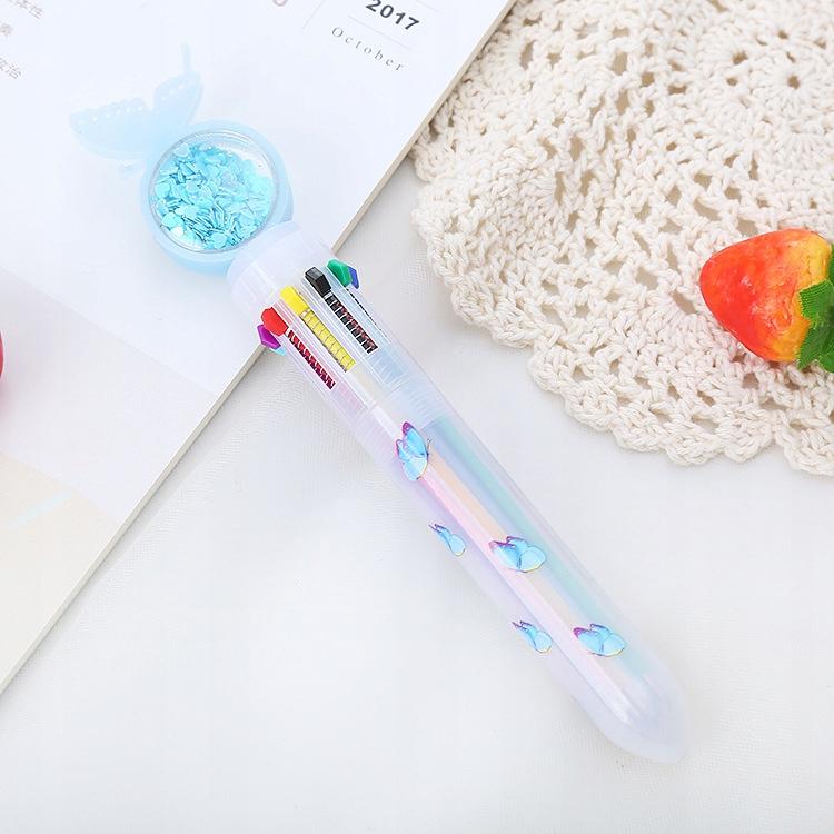 Ballpoint Pen For Children Set With Glitter 10 In 1 Colors Multi-Color 4 Pieces