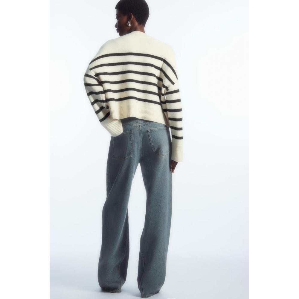 COS Японский шерстяной кардиган с круглым вырезом