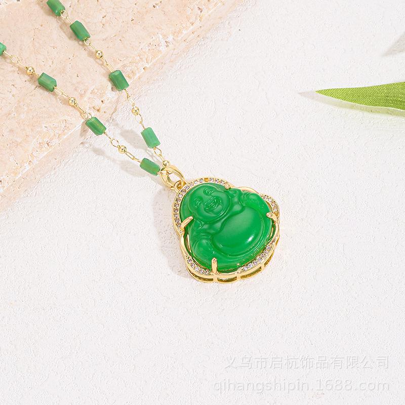 Ожерелье Будды Майтреи Ретро Этнический Стиль Хип-Хоп Атмосфера Мужские И Женские Аксессуары