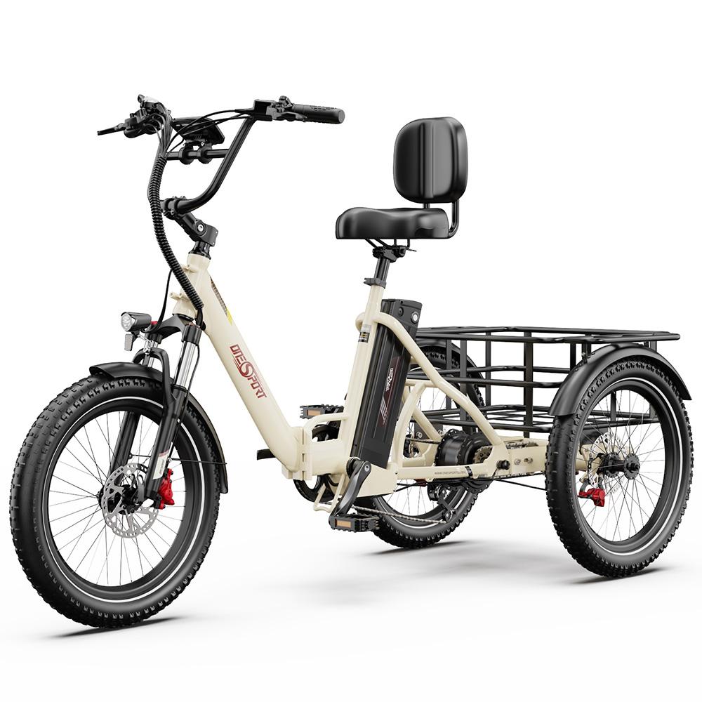Электровелосипед Onesport OT30 Pro 20" Мотор 500 Вт Складной Электрический Грузовой Велосипед 7 Скоростей Двойной Дисковый Тормоз 48 В 18 Ач Максимальная Нагрузка 180 кг