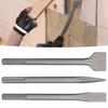 3-Piece Hammer Drill Chisel Set, Carbon Steel Scaling Chisel, Flat Chisel Point Chisel, Rotary Hammer Drill Bit for Tile and Concrete Work (SDSmAX (5-