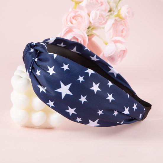 Повязка на голову с американским флагом для женщин и девочек, красная, белая, синяя, эластичная, с противоскользящим узлом, с дизайном, головной убор патриотический 4-й