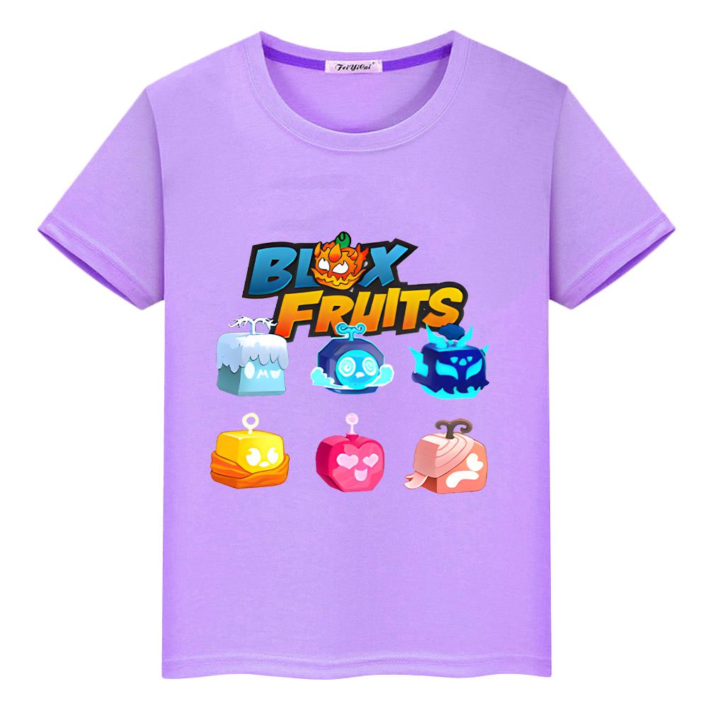 Новая футболка Game Blox Fruits для детей, мальчик 10 лет, 100% хлопок, короткие топы, футболки y2k one piece anime, футболка pride, детская одежда для девочек