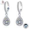 Классические женские серьги-подвески с 2*1 карат D цвет муассанит драгоценный камень-кольцо висячие серьги свадебная вечеринка изысканный ювелирный подарок