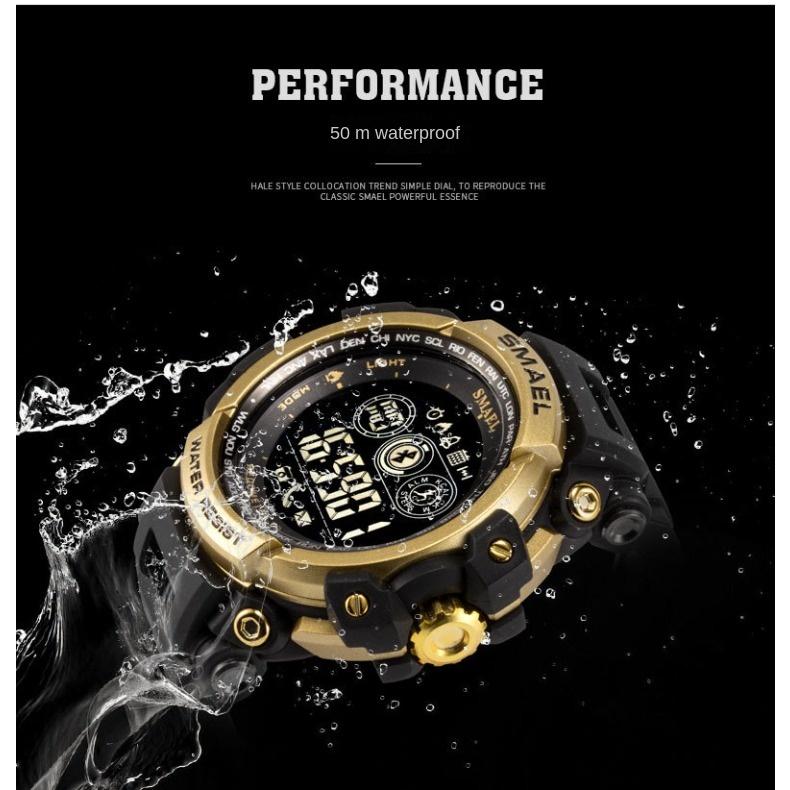 SMAEL Многофункциональные Bluetooth-часы для мужчин, спортивные электронные часы с подсчетом шагов на открытом воздухе для мужчин и женщин