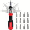 Ratcheting Screwdriver 13-in-1 Multibit Screwdriver All In One Screwdriver Set With Phillips, Flat Head, Torx Security,
