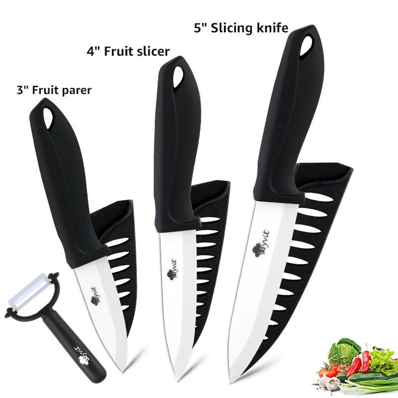 Ceramic Knife Set 3 4 5 6 Inch Kitchen Knife Set Fruit Vegetable Utility Slicing Zirconium White Blade Chef Knives