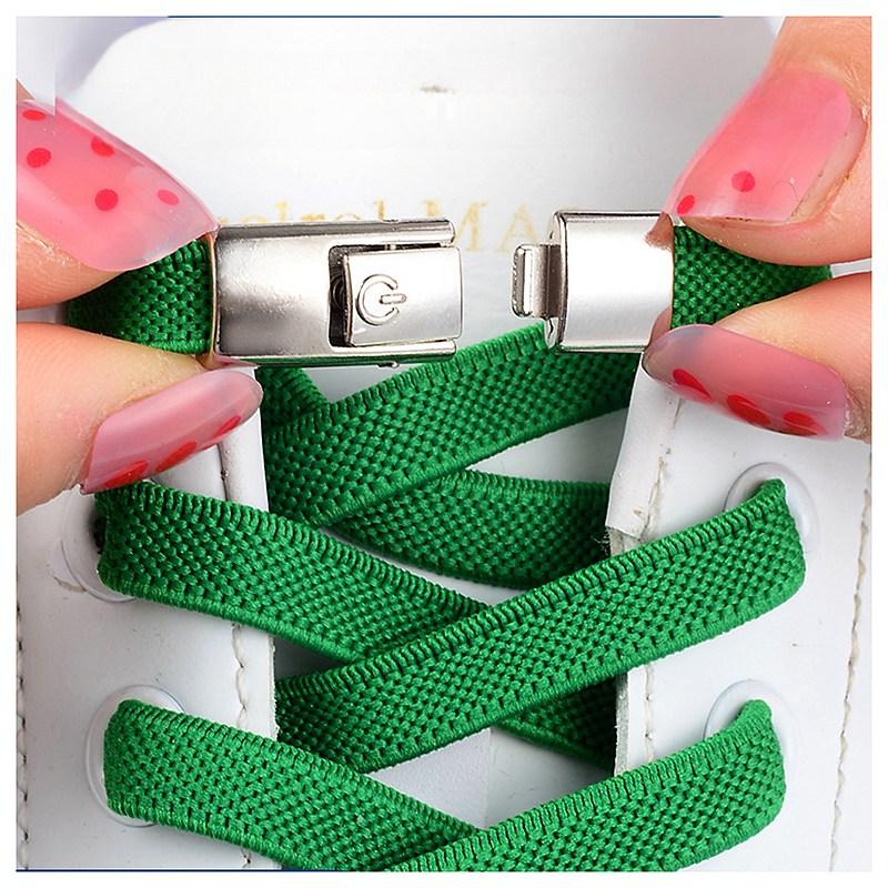 Laces Sneaker Kids Adult Shoelace for Shoes Elastic 8MM Widened Flat Without Ties Press Lock Shoelaces