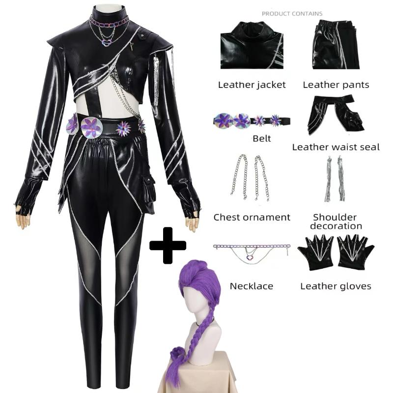 Hot Selling 2026 Korean Style Girls Suit Halloween Cosplay Hot Girl Show Costume Black Golden Suit Halloween Girl Anime Costume