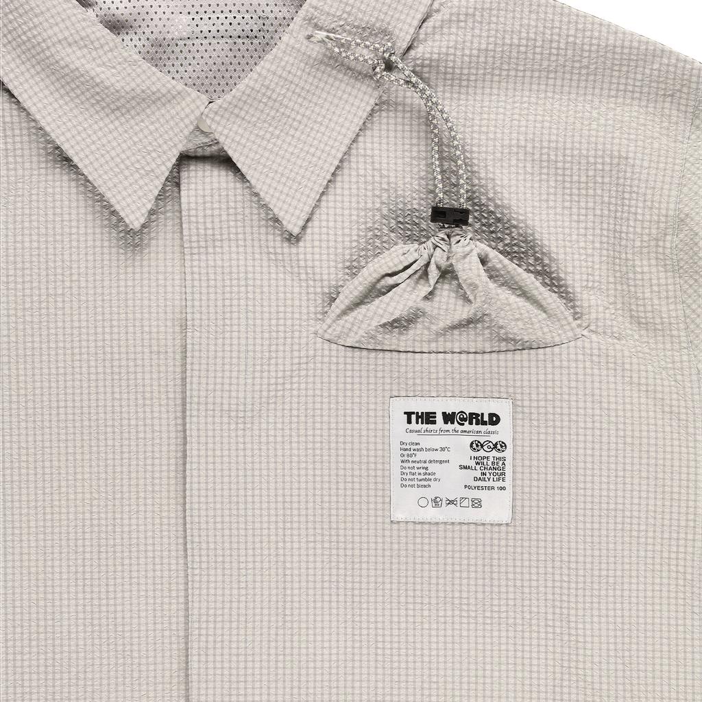 THEWARLD Packable Seersucker Half Shirts Ivory