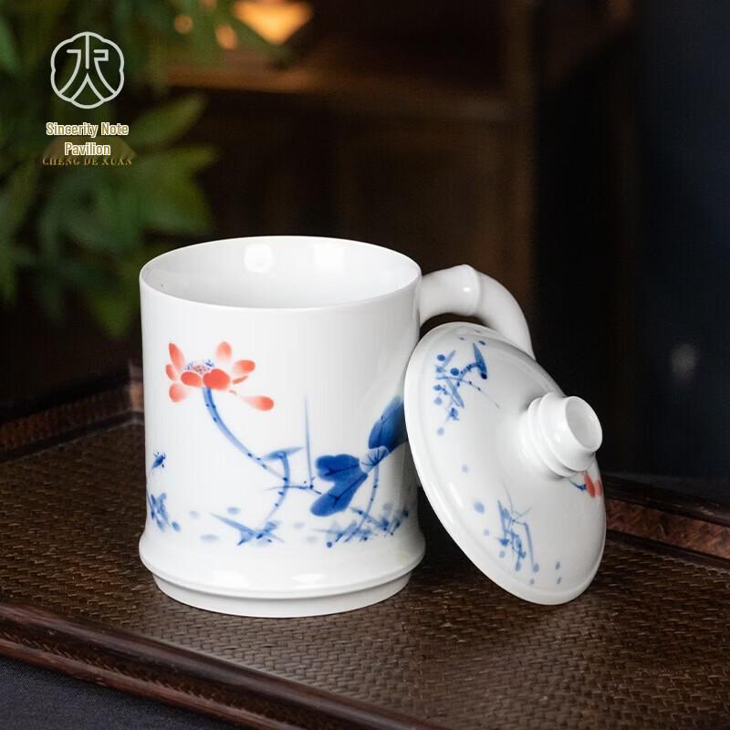 Керамическая офисная чашка для чая Jingdezhen, ручная роспись, с металлическим фильтром