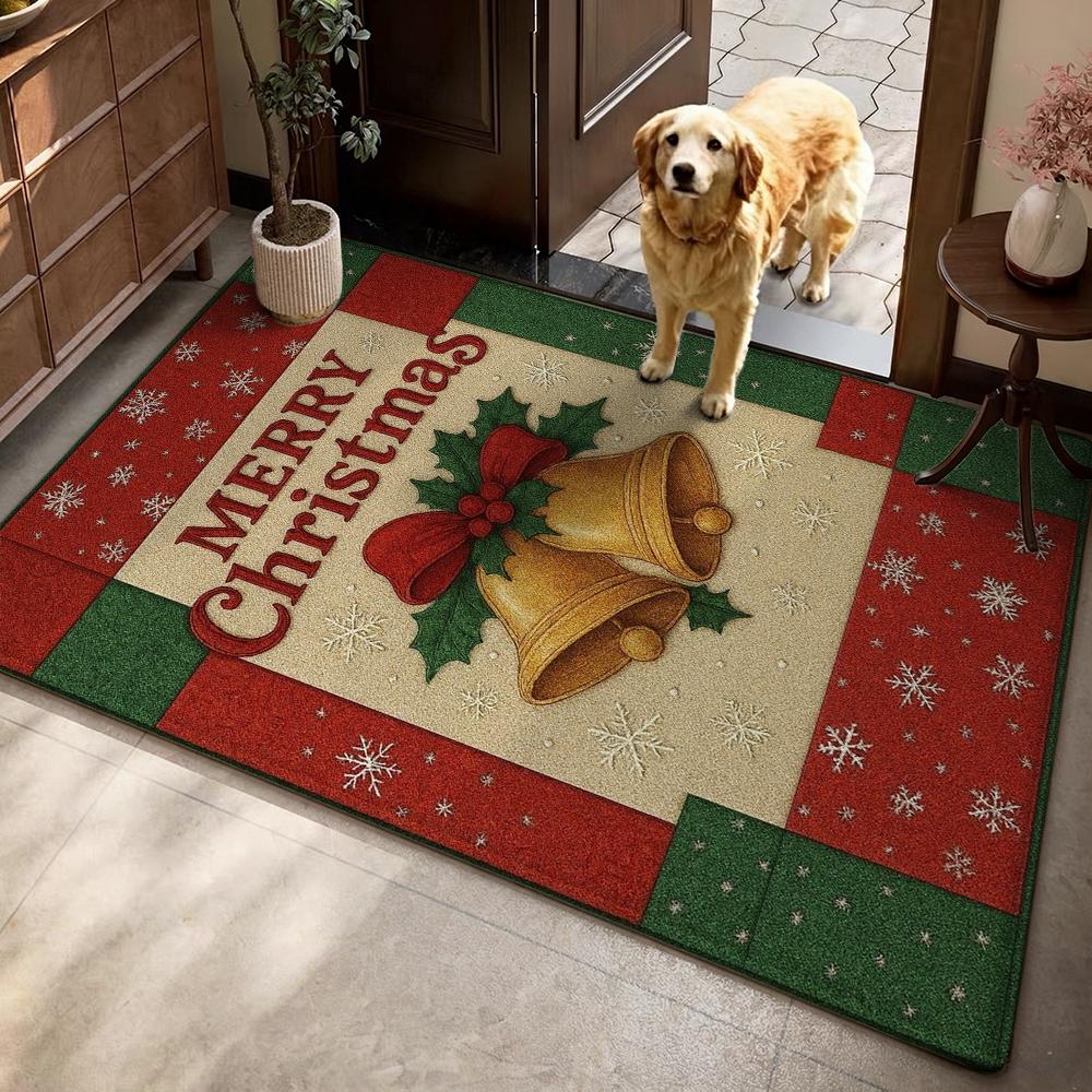 Cozy Christmas Gingerbread Cottage Patterned Rug Allseason Carpet For Study Reading Area Home Decor New Year Gift