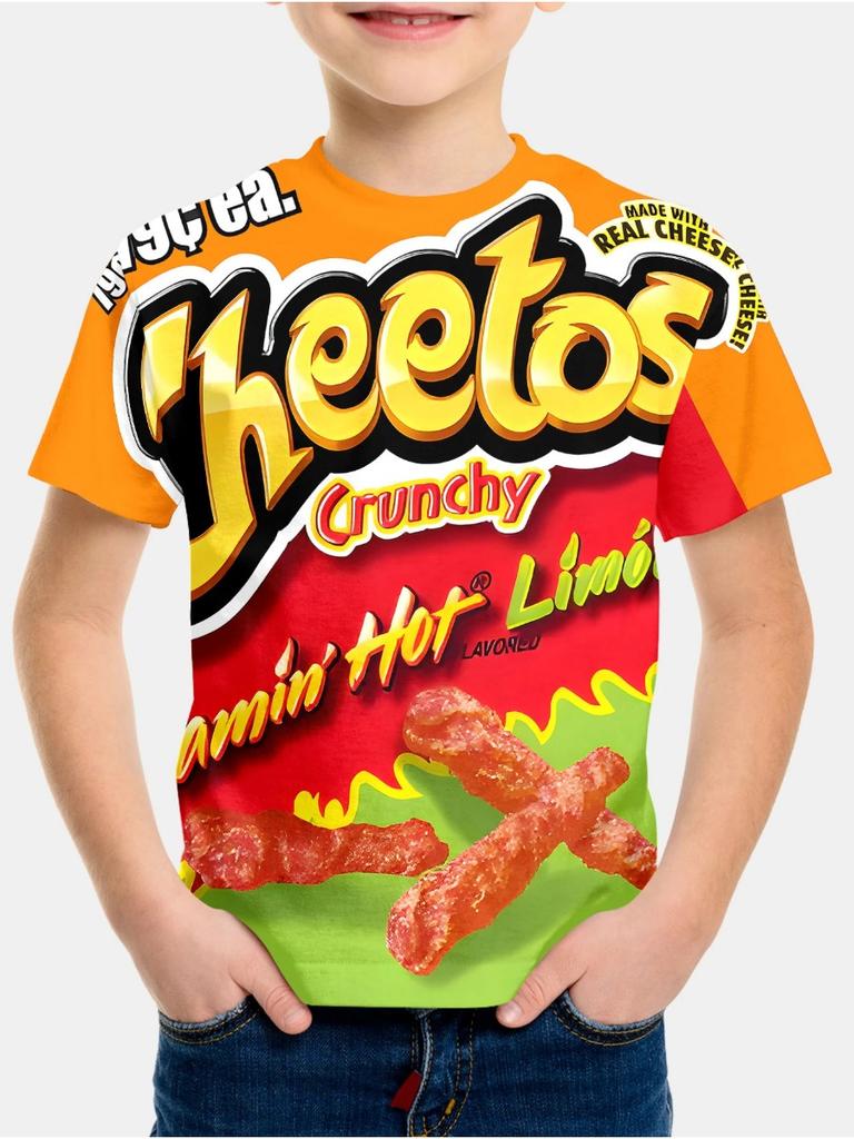 Модная детская футболка с 3D-печатью, круглый вырез, короткий рукав, для мальчиков и девочек, повседневные топы для детей