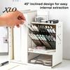 Desk Organizer with Pen Holder Retractable Bookends And Pegboard, Multi-Functional Angled Makeup Professional Workspace Brush Holder, Compact