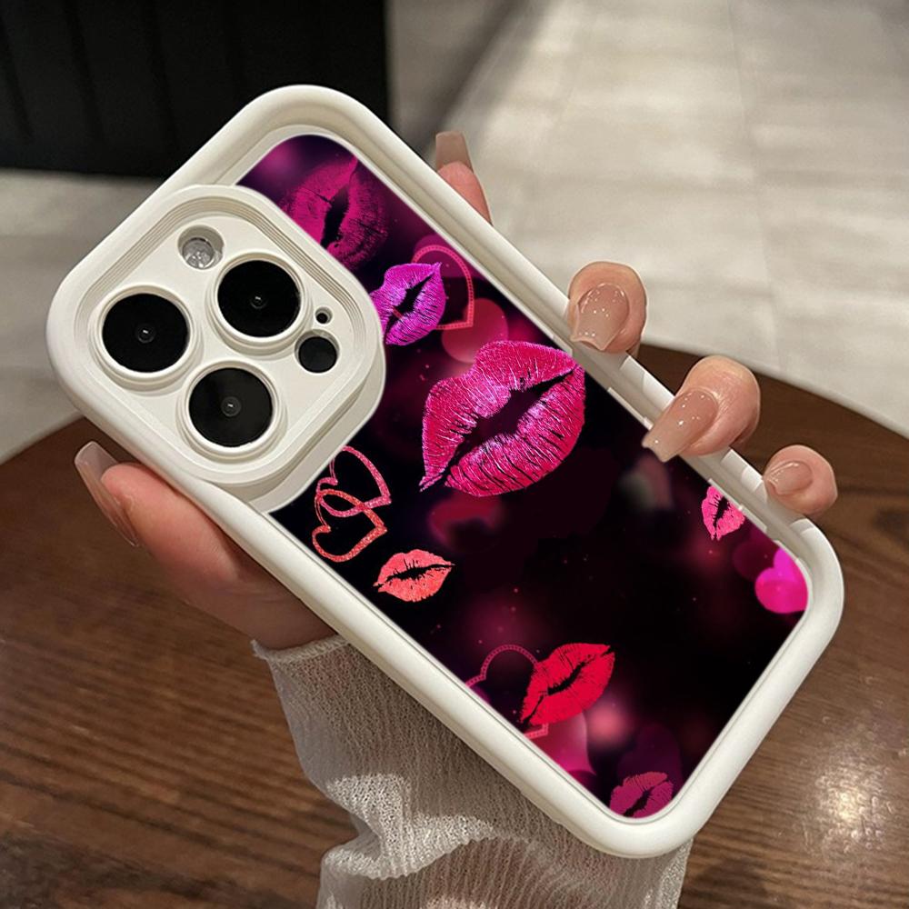 LZ23 Lips kiss Heart design art силиконовый чехол для телефона Xiaomi 11 Lite 5G 14T Redmi 14C 13C A3 Note 12 11 9 10 13 Pro Plus противоударный задний чехол
