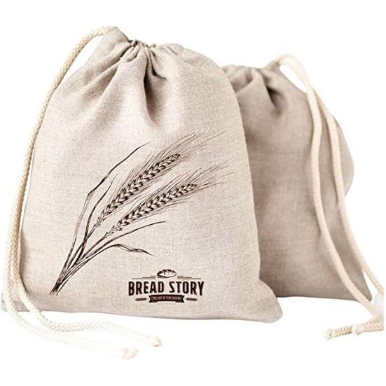 Reusable Bread Bag Eco-friendly Drawstring Design Easy To Clean Homemade Bread Storage Bag Dry Food Storage Organizer