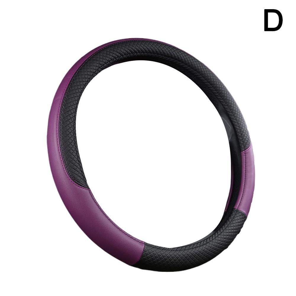 Car Steering Wheel Cover Breathable Anti Slip PU Leather Steering Covers Suitable 37-38cm Auto Decoration Car Accessories