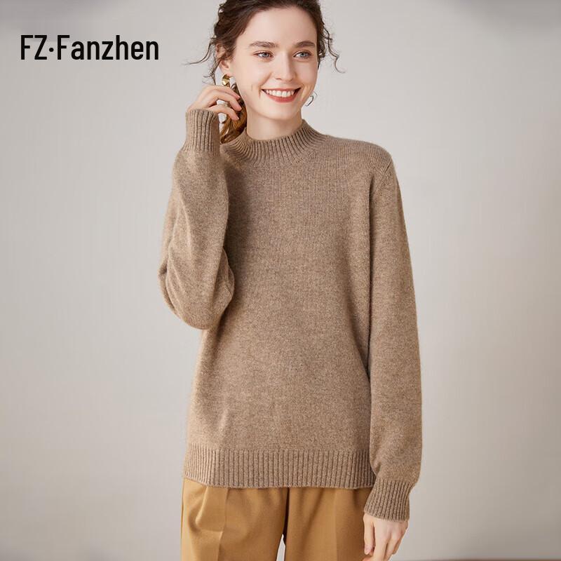 Женский утепленный свитерок Fanzhen с полувысоким воротником из смесовой кашемировой пряжи