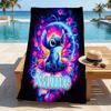 Custom Name Stitch Fantasy Stylish Digital Printing Beach Towel Quick‑Drying Absorbent Blanket for Beach Pool Gym Travel
