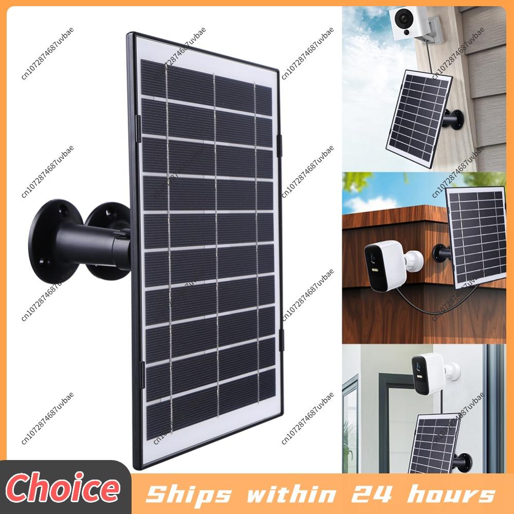 Solar Panel For Security Camera 8W High Power IP65 Waterproof Type-C DC5521 Charger With Dual Brackets For Wyze Eufy Cam Pro