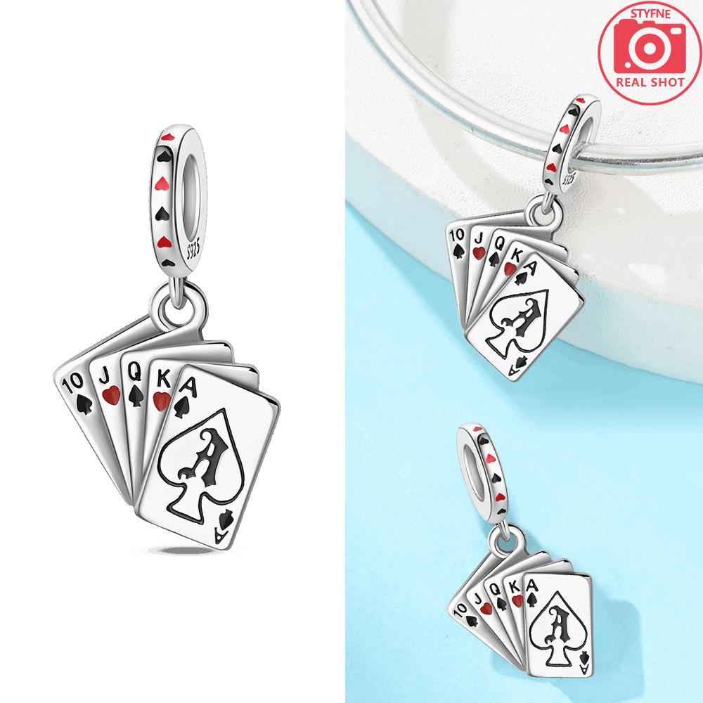 Women'S Pendants Original Copper Black Suit J Playing Card Red 10 Bead Fit Bracelet Women Jewelry Making Diy Gift Accessory