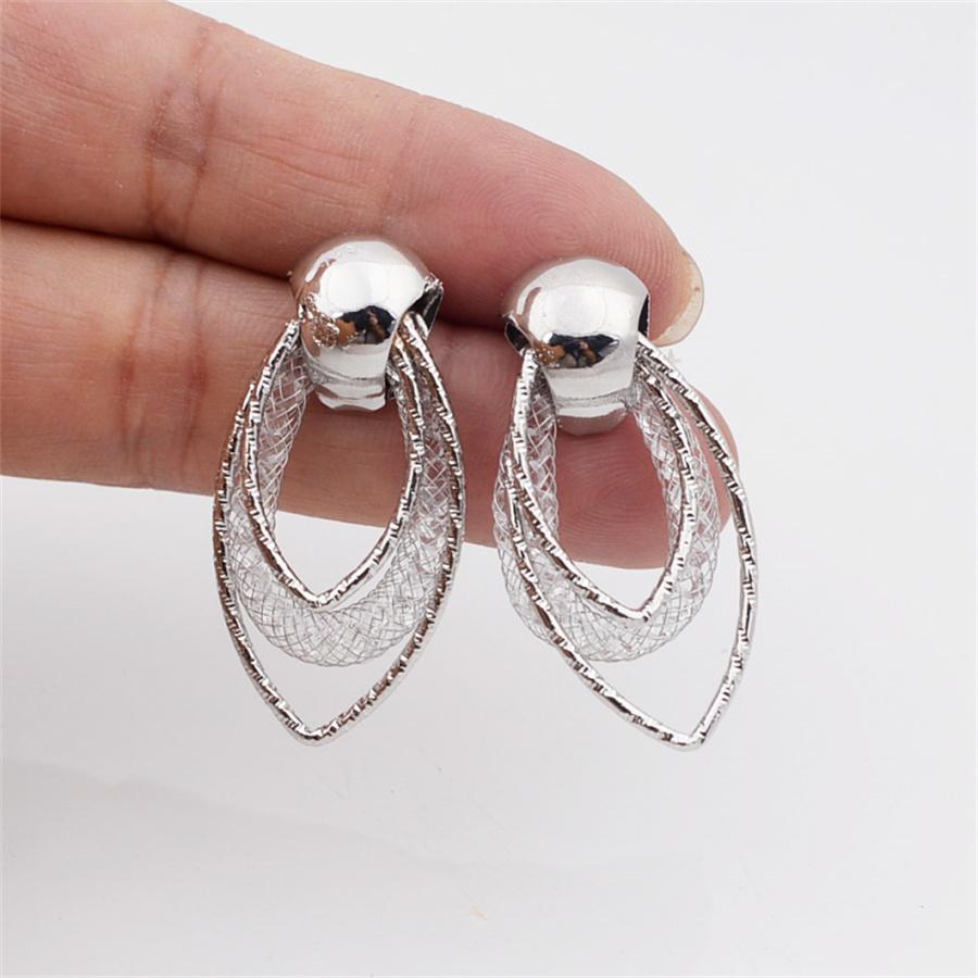 Трендовые серьги-подвески из проволочной сетки с каплями и стразами для женщин, изысканная геометрия, ювелирные изделия золотого цвета