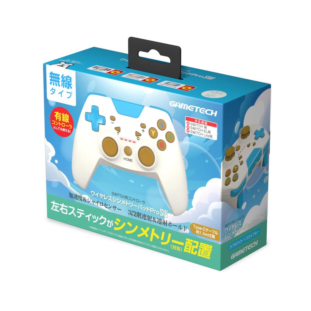 Wireless Controller for Nintendo Switch Symmetry Pad ProSW White X Sky Switch "Wireless (off Blue)" -