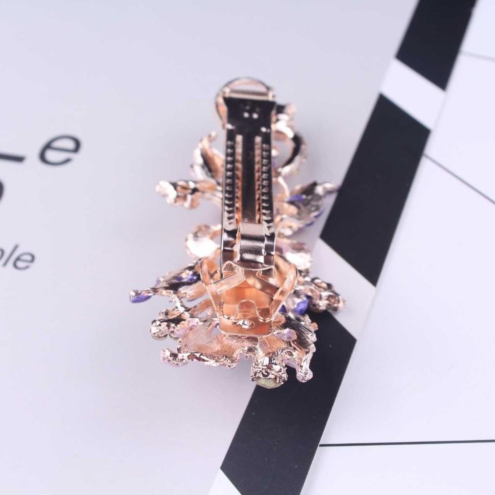 Floating Rhinestone Floral Spring Clip Vintage Style Women's Headwear Zinc Zinc Alloy Hair Clip Party