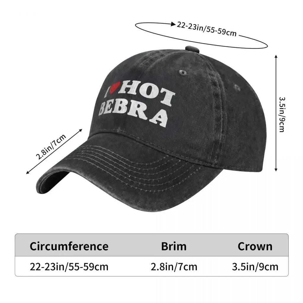 I Heart Hot Bebra I Love Hot Bebra Бейсболка Мода Пляжный Выходной Девушка Мужская