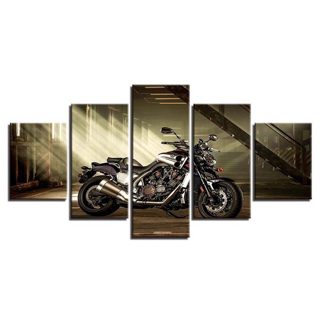 Модульные фотографии HD принты домашнего декора 5 шт. прикроватный фон настенное искусство мотоцикл холст живопись творческий постер
