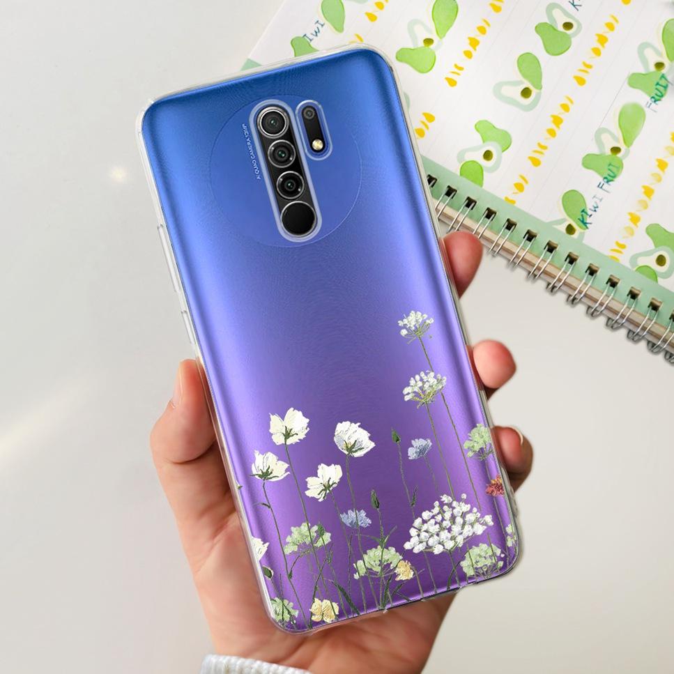 New For Xiaomi Redmi 9 Case Cute Cat Luxury Flower TPU Soft Silicone Clear Cover For Xiaomi Redmi 9 9A 9a 6.53"Bumper Phone Case