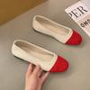 Модные женские туфли-одиночки с цветовым сочетанием, легкие, с мягкой поверхностью, с плоским дном и квадратной головкой, женские туфли большого размера 43