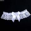 Wedding Garter Lace Floral Sexy Leg Garter Belt White Bowknot Bridal Lingerie Lace Leg Ring Loop Party Cosplay Suspender