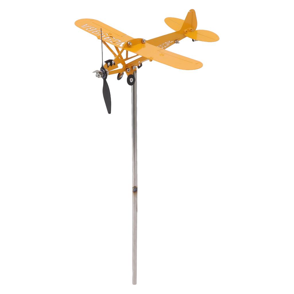 Piper J3 Cub Самолет Ветряная мельница 3D Металлический Самолет Ветряная мельница Уличная Крыша Ветряная мельница Садовый Декор