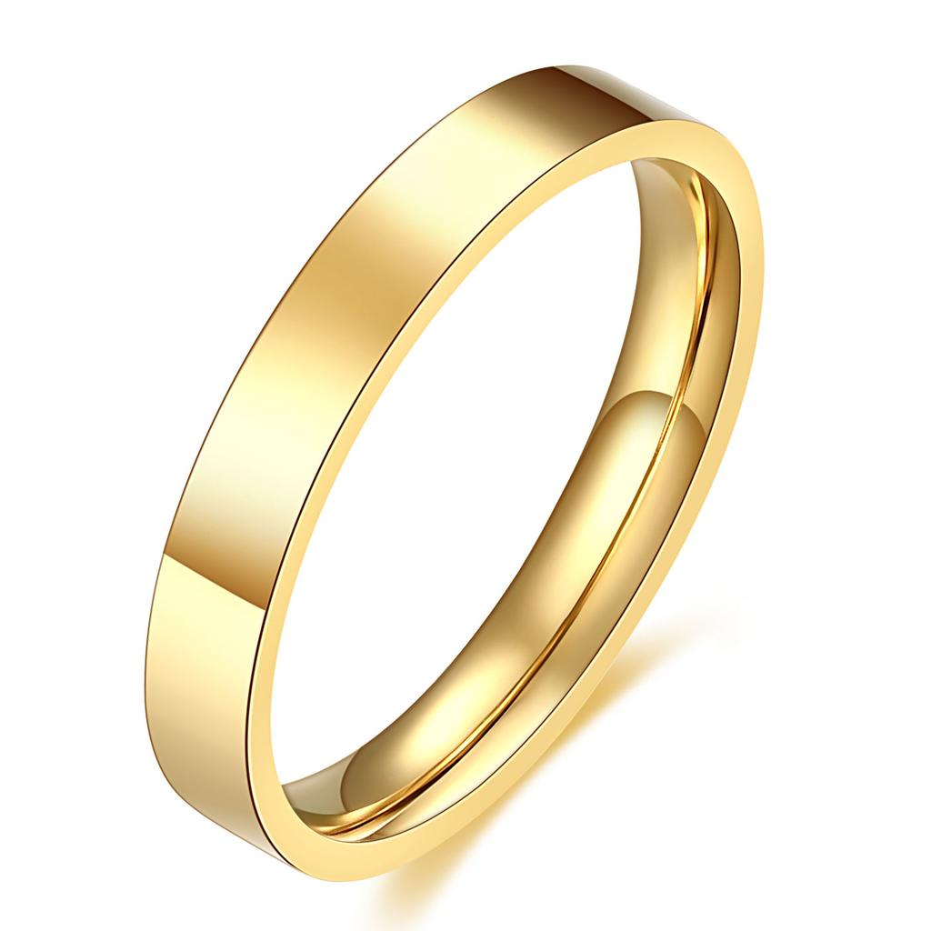 3mm Gold Color Filled Rings for Women Girls Stacking Stackable Band Thumb Pointer Finger Plain Ring Comfort Fit