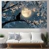 2D Oriental Floral Kitty Night Sky Home Decor Birthday Photography Backdrop
