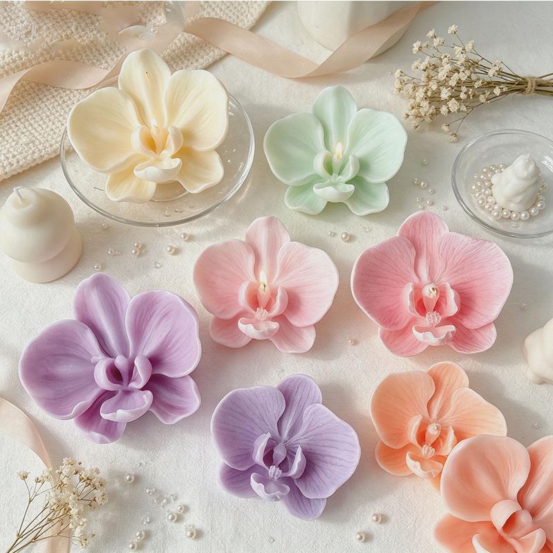 Korean Style Phalaenopsis Orchid Scented Candle Silicone Mold for DIY Crafts and Home Decor
