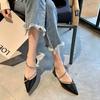 Fashion New Women's Fashion Comfortable High Heels Women's Shoes Slip-on Pointed Toe Rhinestone Sandals Zapatillas Mujer