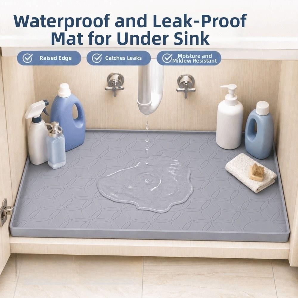 Waterproof Under Sink Mat Raised Lip Cabinet Liner High-quality Sink Drain Pad Shelf Liner