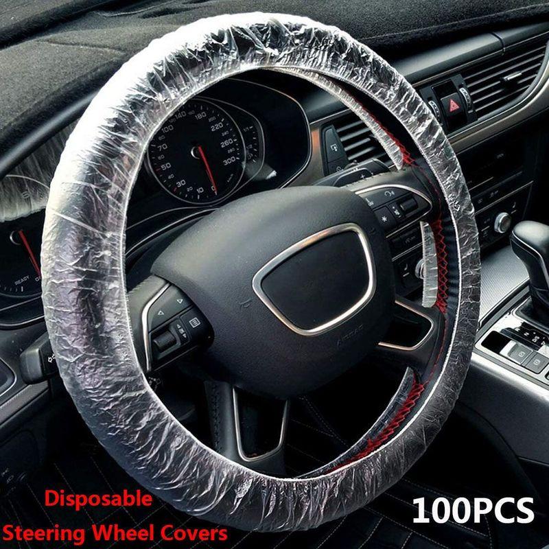 100Pcs/Lot Universal Steering Wheel Cover Durable Disposable Steering Covers High Quality Plastic Covers