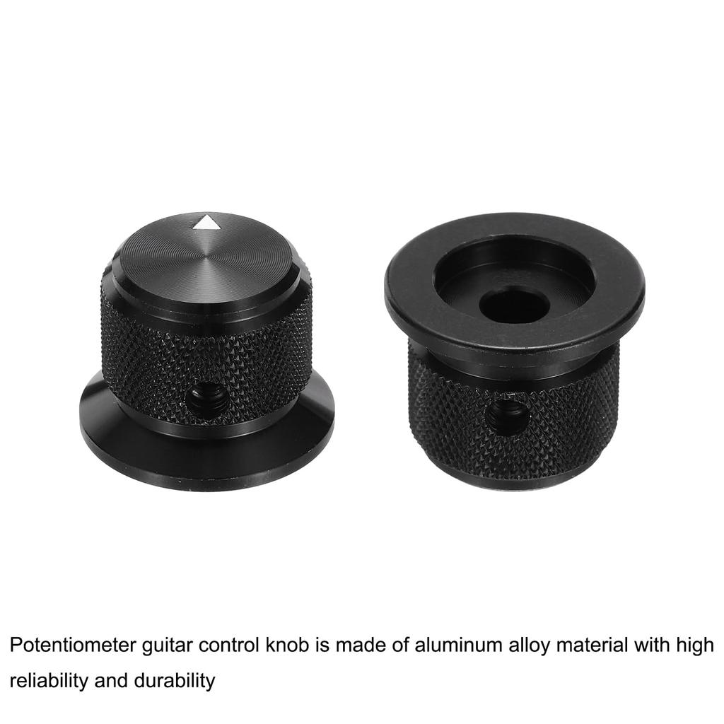 uxcell Aluminum Potentiometer Universal Volume Tone Control Knob with Arrow Indicator for Guitar and Bass 6-Piece Knob, 1/4" (6mm)
