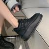 Fashion 2024 Fashion High Help  Daddy Shoes Female Thick Bottom Autumn And Winter New Cashmere Shoes Lace-up Female Casual Sports Shoes