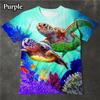 Underwater World Cute Sea Turtle 3D Printing Animal T-shirts Hip-hop Harajuku Fashion Men's T-shirts