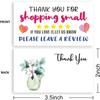 50pcs Thank You For Shopping Thank You Card Heart Shopping Purchase Greeting Cards for Small Business Owners Package Inserts