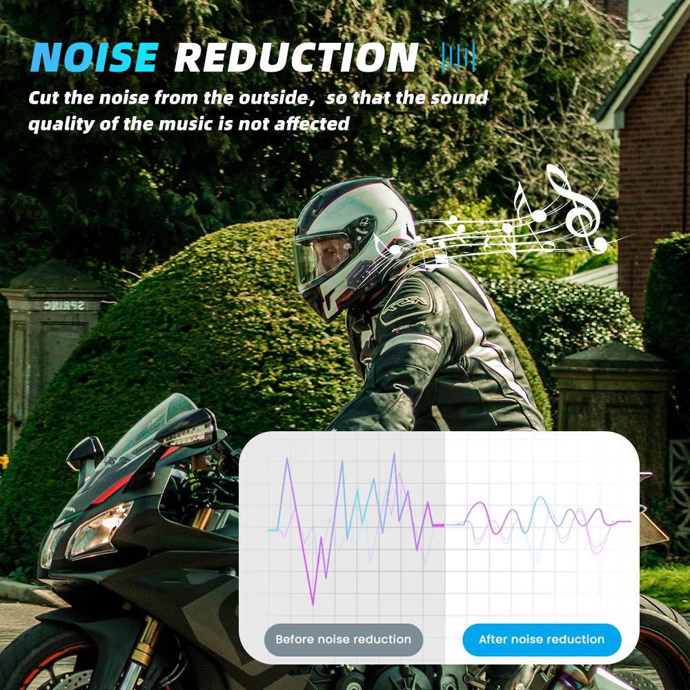 BT12 Motorcycle Helmet Headset Wireless Bluetooth 5.0 Hands-free Call Kit Stereo Waterproof Music Player Speaker for Moto Earphone