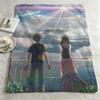 anime W-Weathering with You-u Throw Warm Soft Flannel Blanket, Multi-use for Sofa Bed Camping Travel Nap