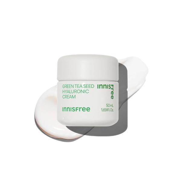 Innisfree Крем с гиалуроновой кислотой и экстрактом семян зеленого чая, глубоко увлажняющий, восстанавливающий барьер, 50 мл