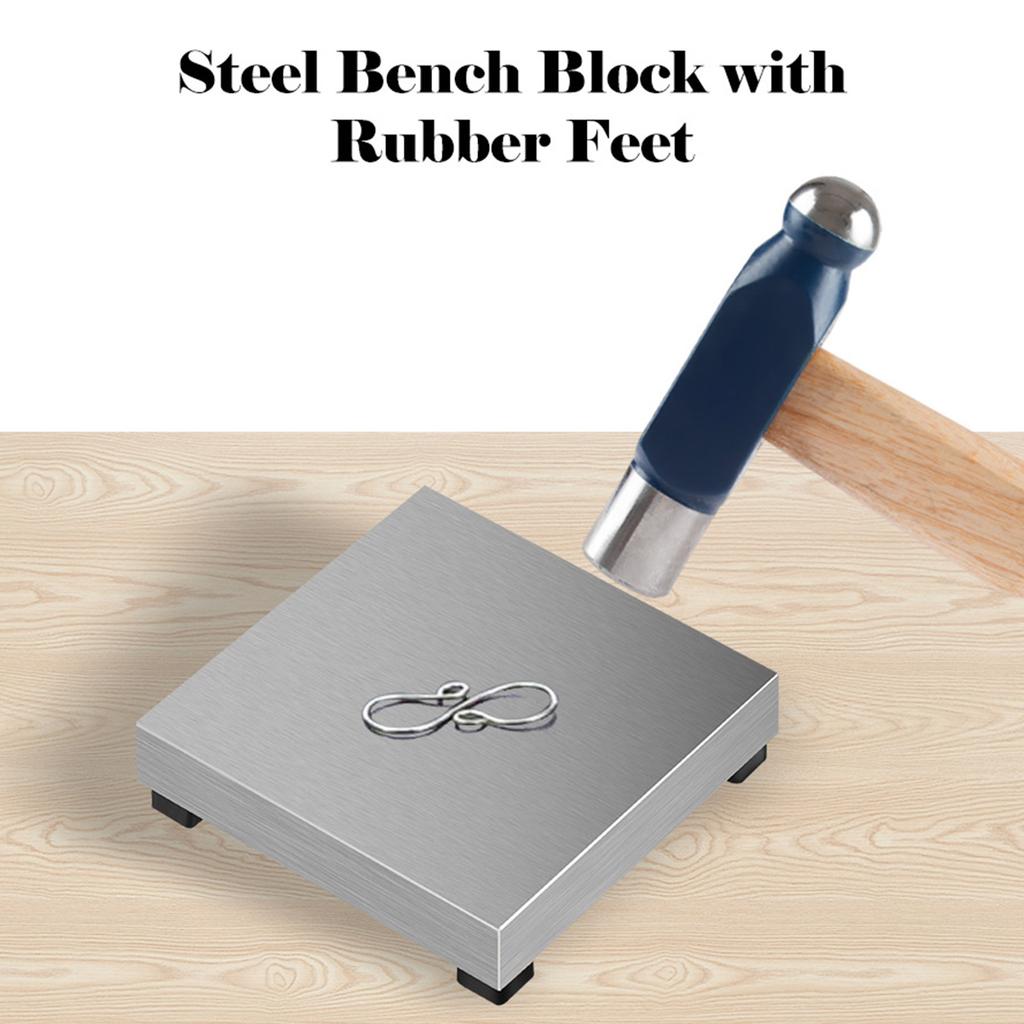 Steel Anvil Plate Metal Shaping Block Metal Stamping Hammer Steel Block Jewelry Crafting Tool Hardened Steel Anvil