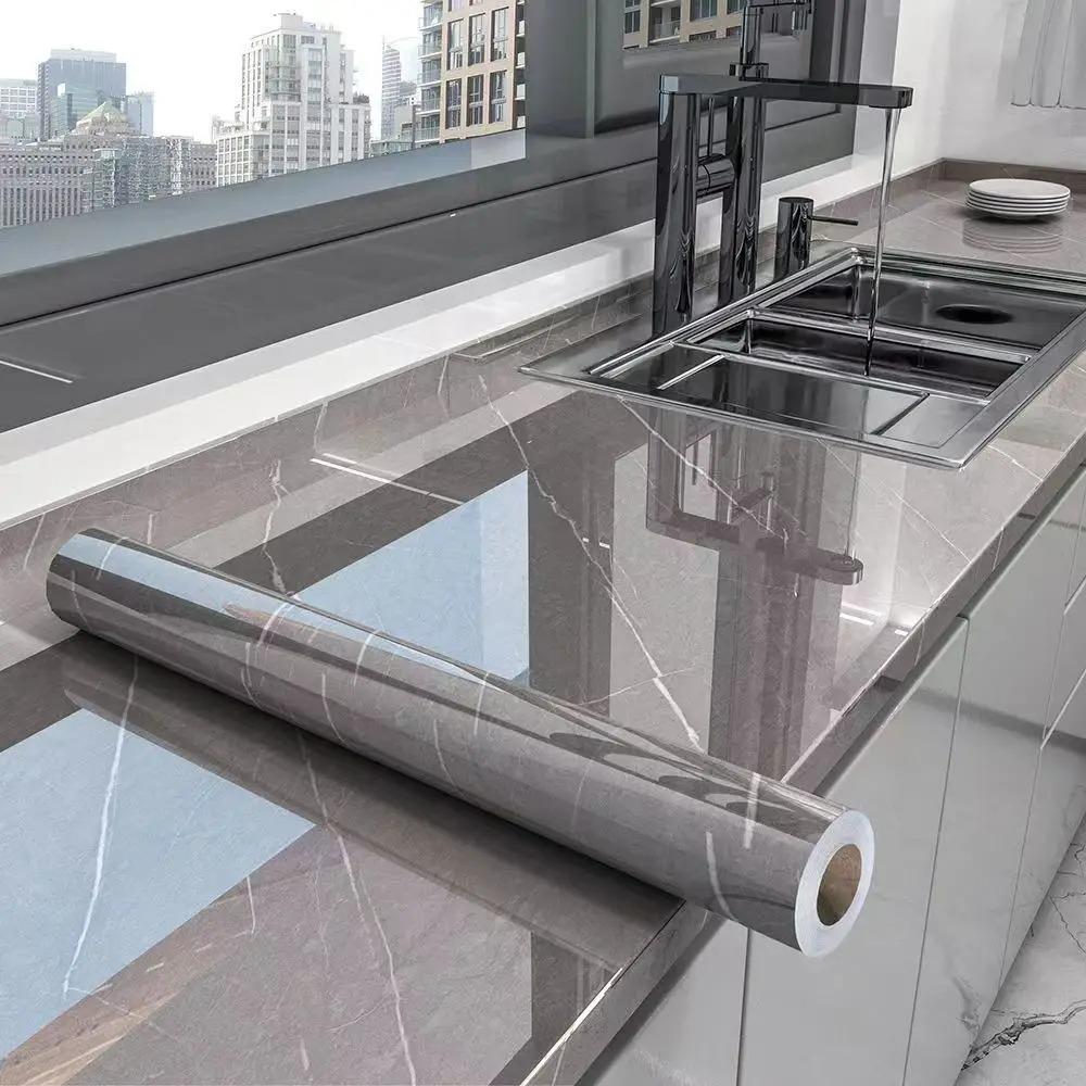 Мраморная кухонная маслостойкая пленка, плита, водонепроницаемые, влагостойкие, самоклеящиеся обои, столешница, ремонт шкафа, плитка, наклейка